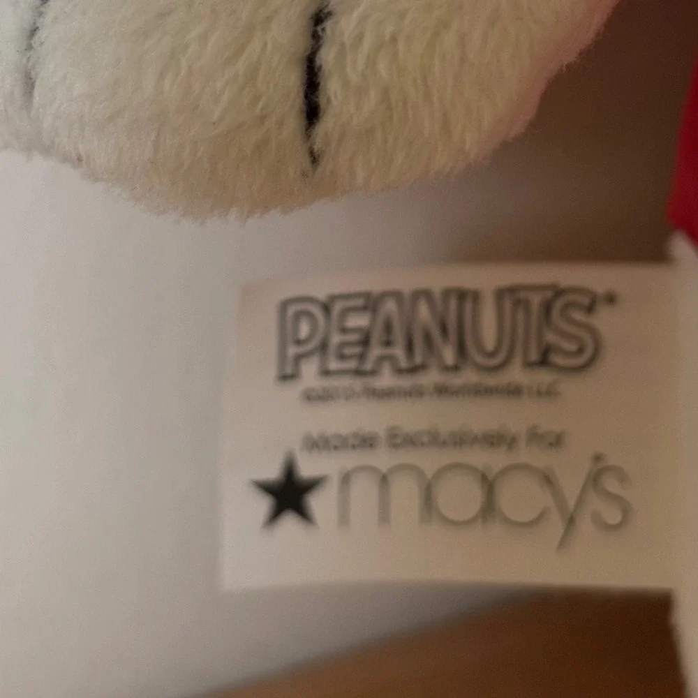Peanuts Snoopy Macy's Holiday‎ 2015 Plush Toy Red Vest Winter Hat